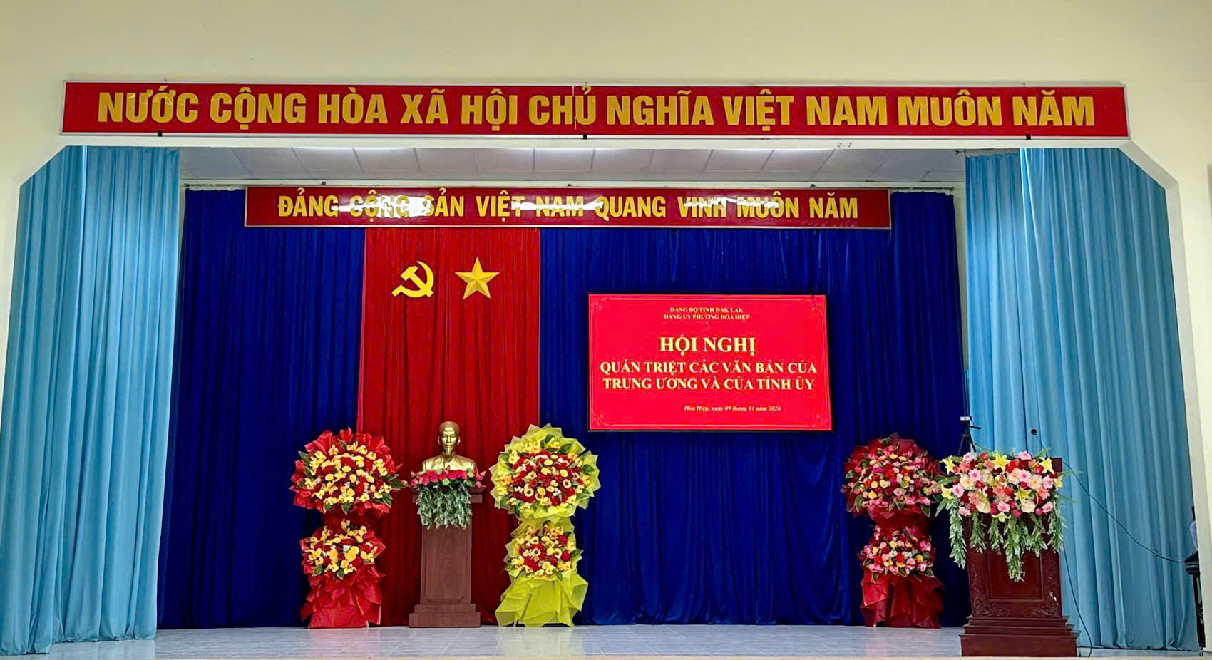 Đảng ủy phường Hòa Hiệp tham dự hội nghị trực tuyến quán triệt các văn bản của Trung ương và của Tỉnh ủy Đắk Lắk